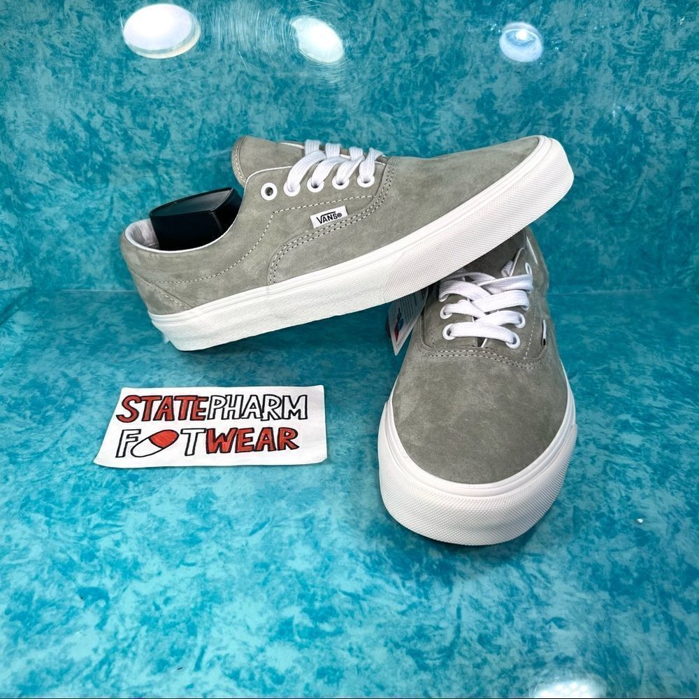 Vans Era Pig Suede Moss Gray Women's Low Top Green Skate Shoes Size 8.5
